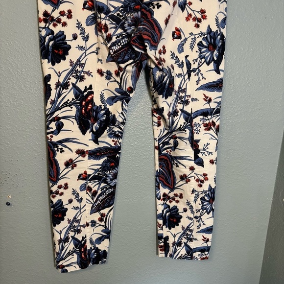 Diane Von‎ Furstenberg Dakota White Rose Floral Skinny Trouser Pants Size 12 - Picture 10 of 12
